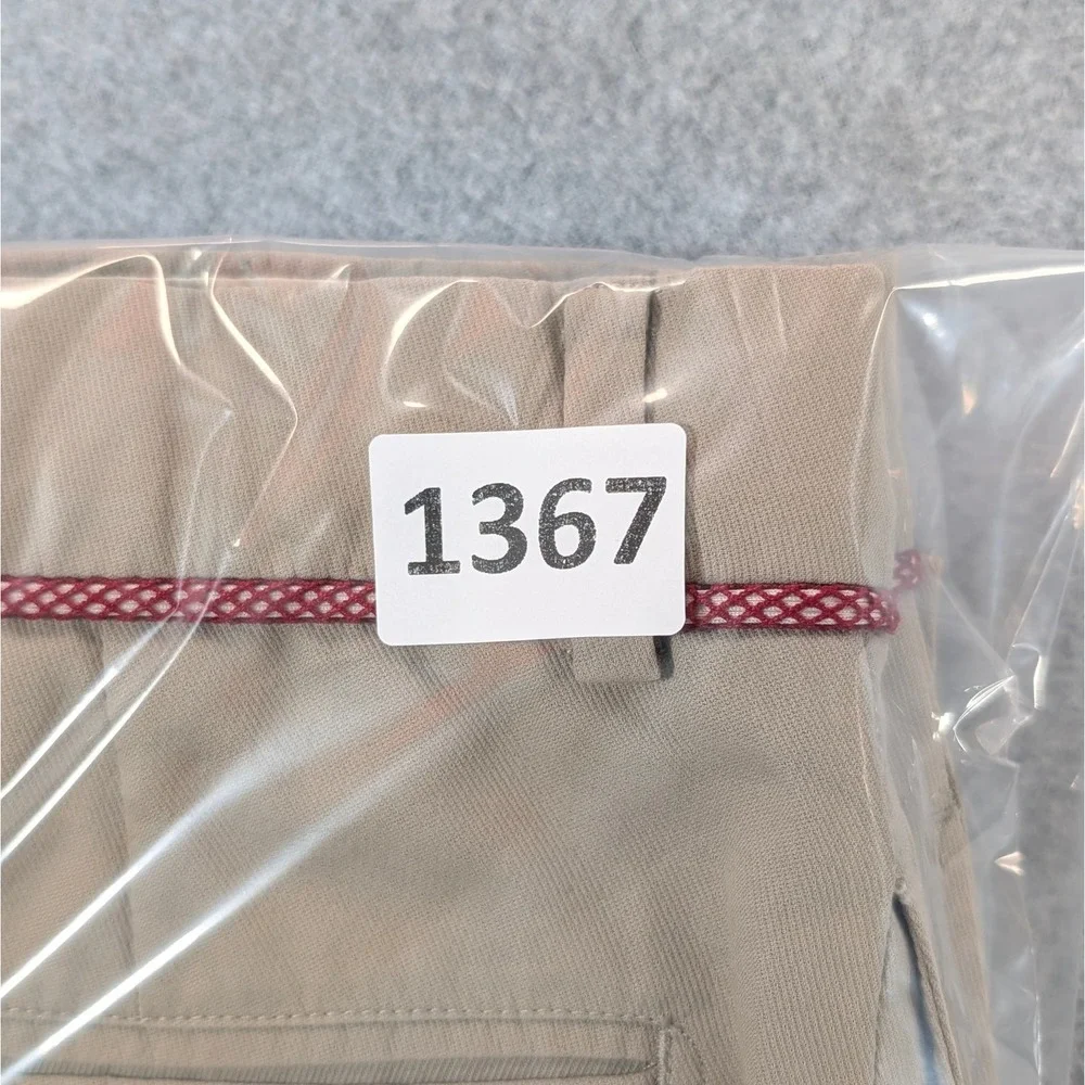 Hermes Mens Tan Chino Trousers Rope Detail Flat Front Pant Made in Italy 33x30.5